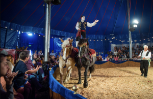 The Zoppé Circus performed their famed horse act during one of their performances.